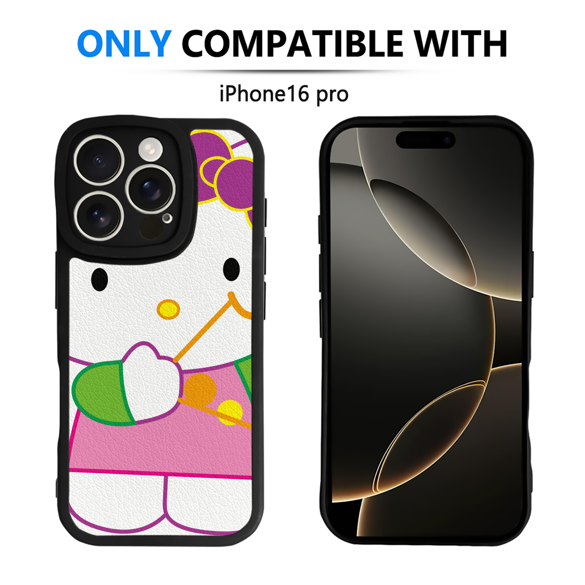 （画像用） Hello Kitty ハローキティ 【iPhone 16シリーズ対応】シリコンスマホケース（レザー調） 材質：シリコン